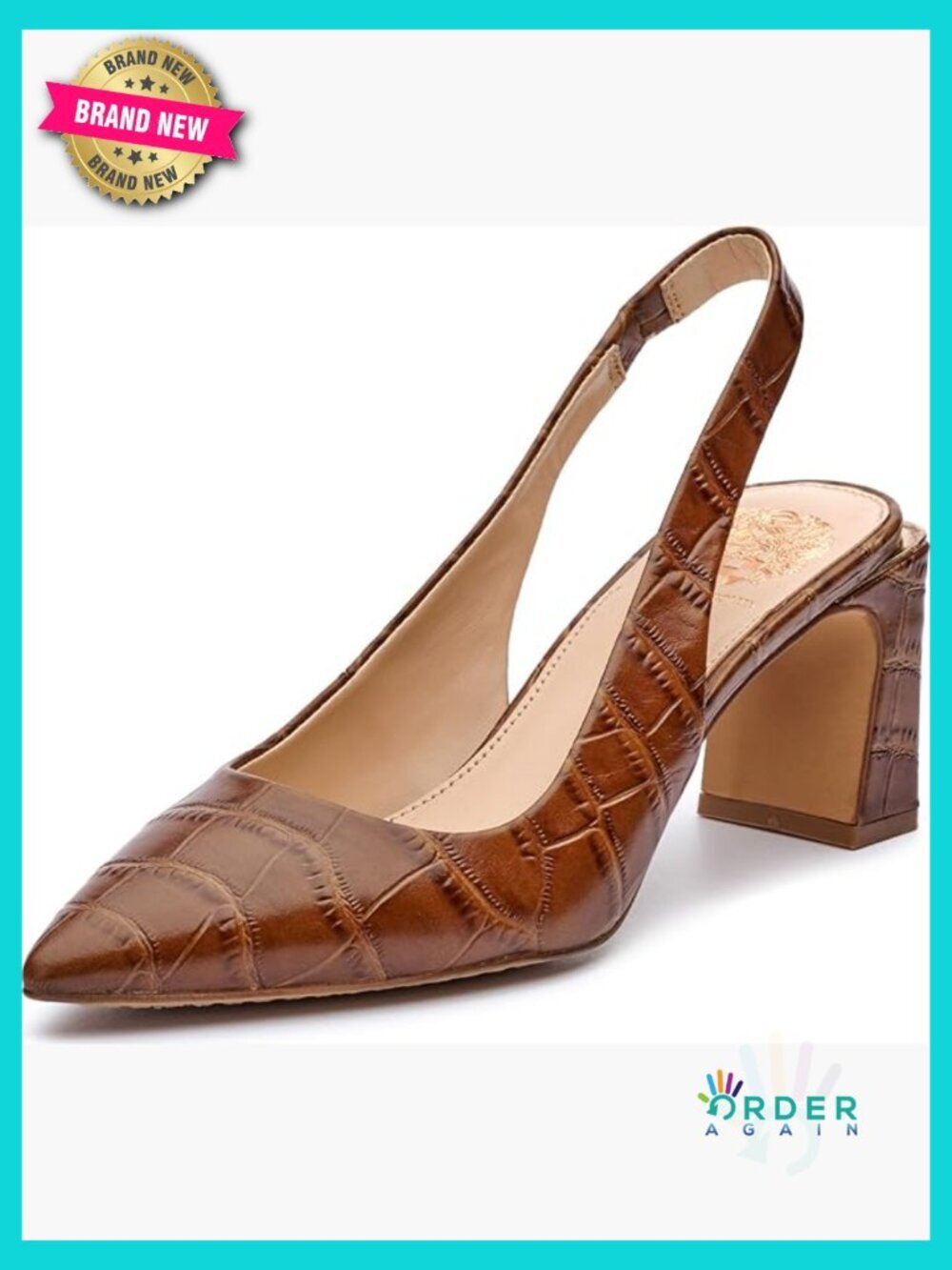 Pointed Toe Slingback Pumps Block Heel Dress Shoes Padded Comfort Women's